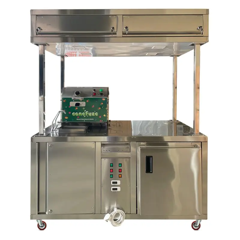 Online Cooling Sugarcane Juice Cart with Refrigerator - Image 2